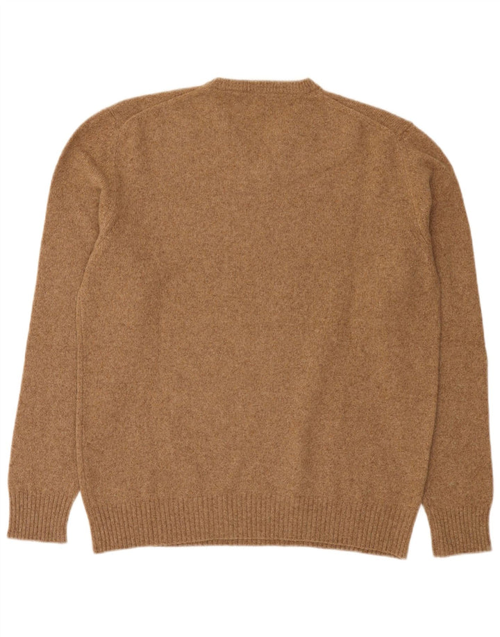 Halvfjerds Herre V-hals sweater 2XL Brun Merinould