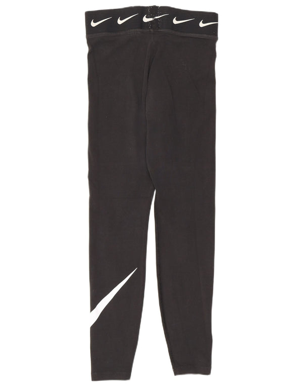 Nike Dame Grafiske Leggings UK 8 Small Black Bomuld