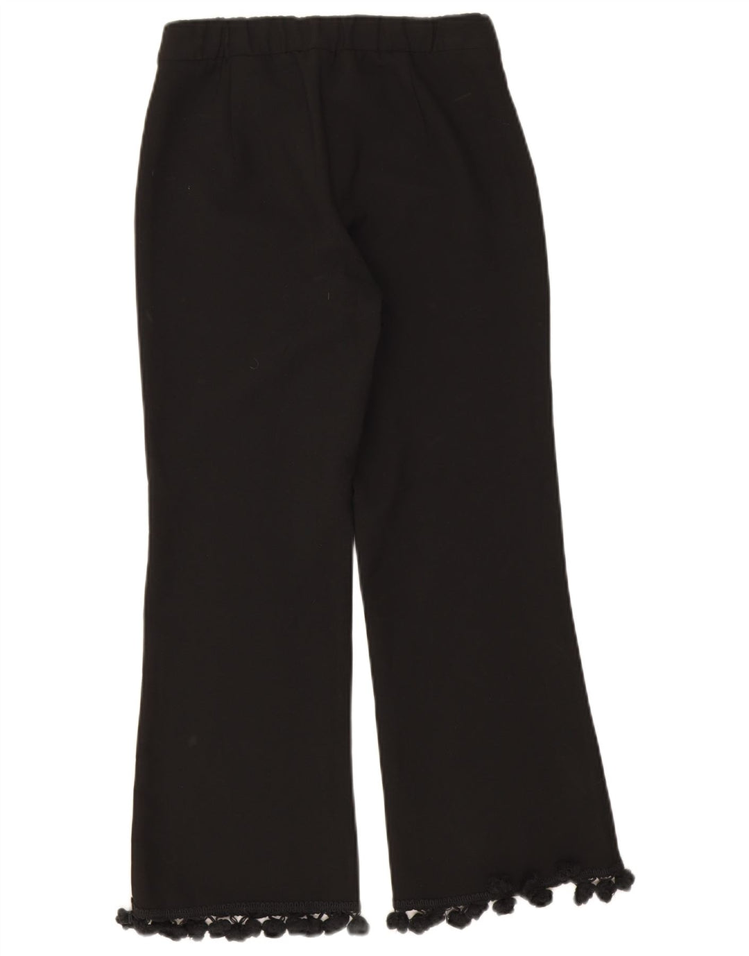 Zara Dame Bootcut Cropped Trousers XS W24 L24 Sort Polyester