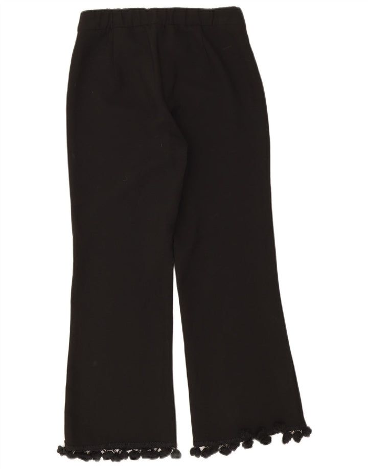 Zara Dame Bootcut Cropped Trousers XS W24 L24 Sort Polyester