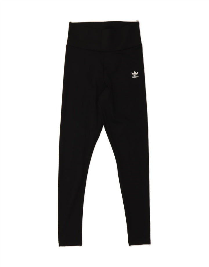 ADIDAS Womens Leggings UK 10 Small Black Polyester Vintage Adidas and Second-Hand Adidas from Messina Hembry 