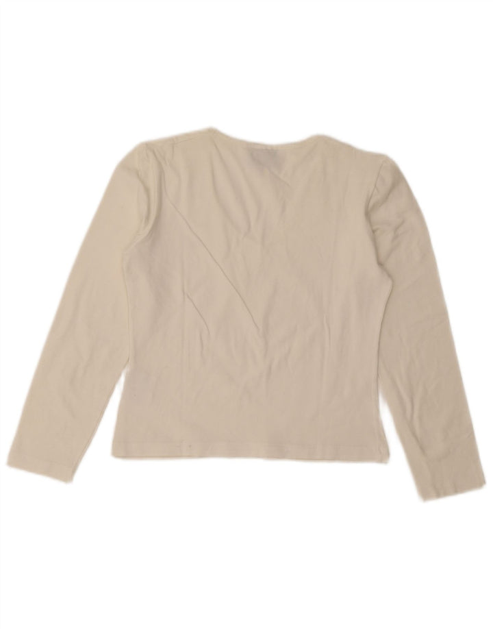 Lee Womens Crop Top Langærmet UK 14 Large White Bomuld