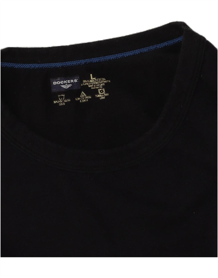 DOCKERS Mens T-Shirt Top Large Black Cotton Vintage Dockers and Second-Hand Dockers from Messina Hembry 