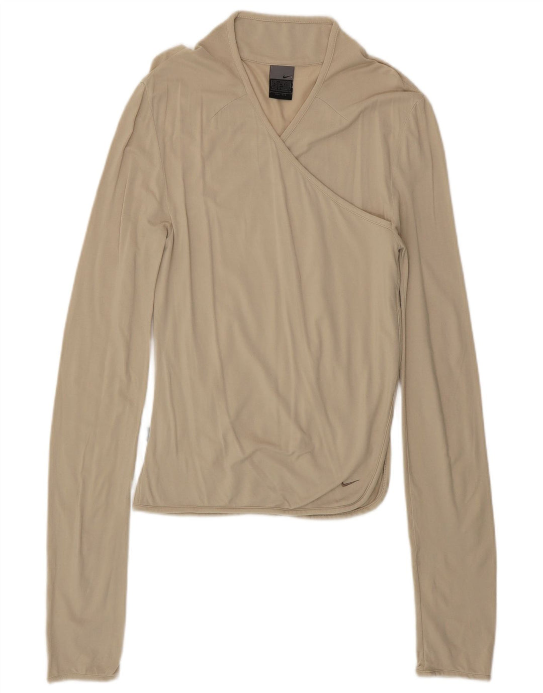 Nike Dame Dri Fit Top Langærmet UK 8/10 Small Beige