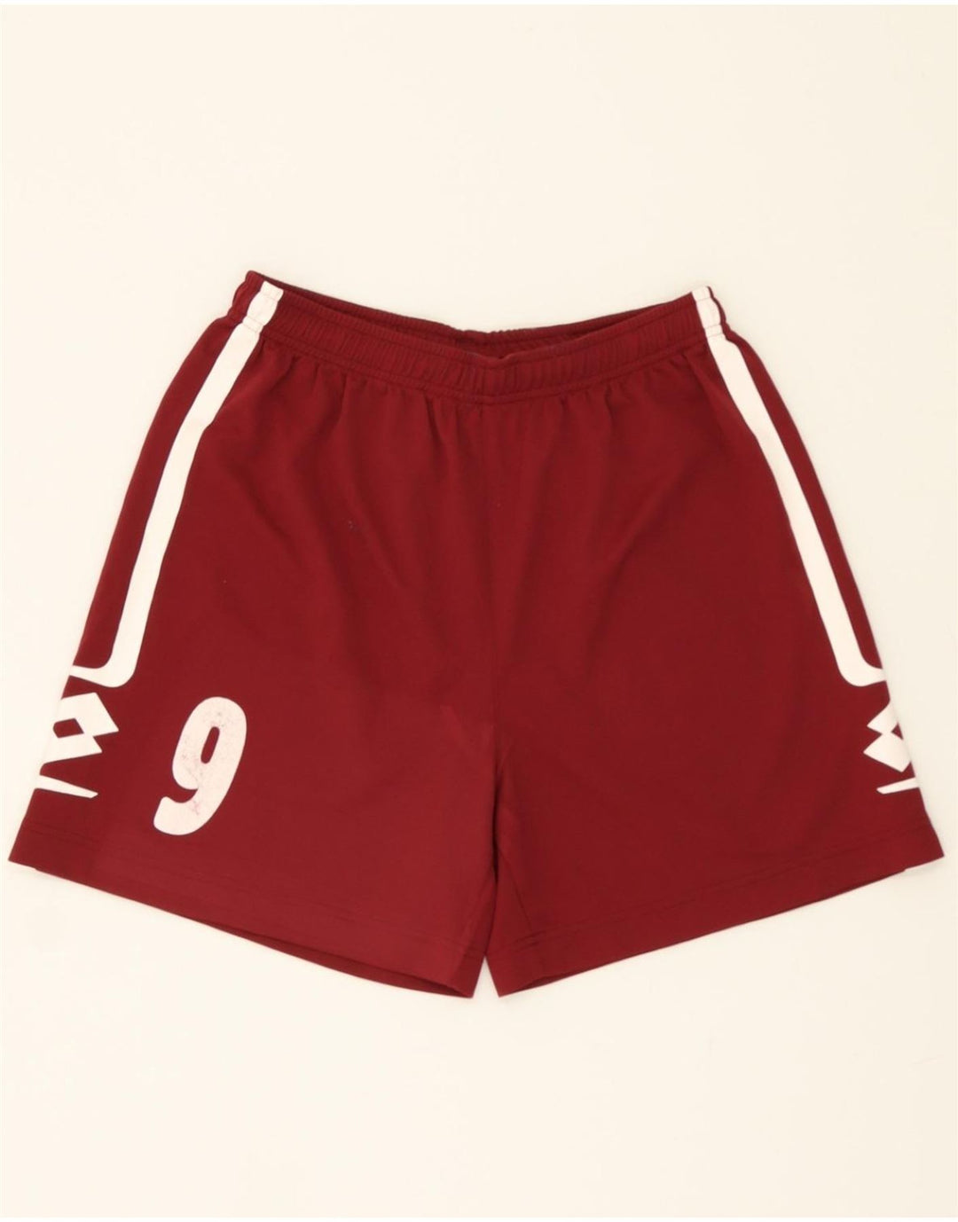 LOTTO Mens Graphic Sport Shorts UK 40/42 Large  Maroon Polyester Vintage Lotto and Second-Hand Lotto from Messina Hembry 