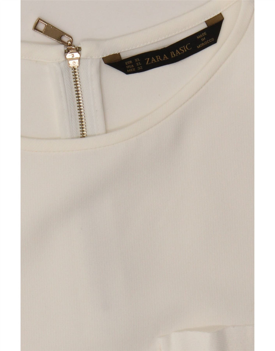 Zara Dame Bluse Top UK 18 XL Hvid