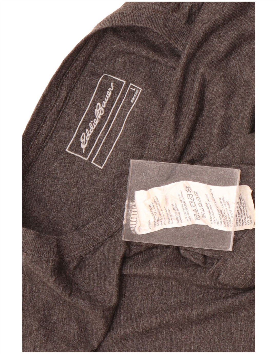 Eddie Bauer Herre T-Shirt Top Stor Grå Bomuld