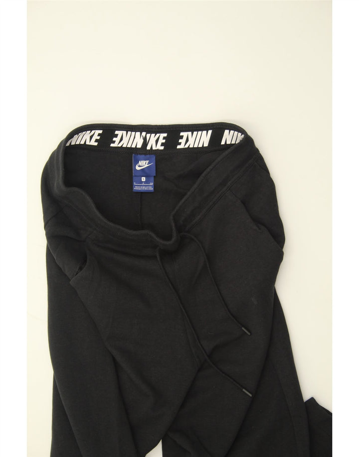 NIKE Womens Crop Tracksuit Trousers UK 10 Small Black Cotton Vintage Nike and Second-Hand Nike from Messina Hembry 