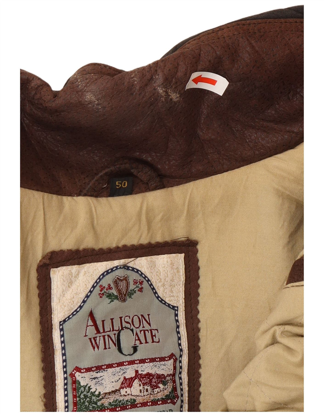 Allison Wingate Herre Læder Gilet EU 50 Large Brown Classic