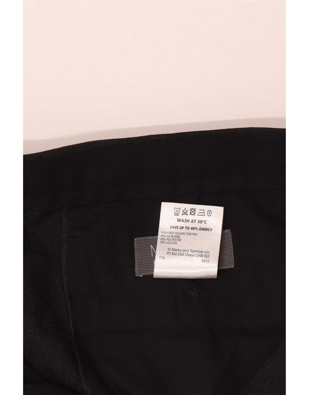 Marks & Spencer Straight Suit Bukser til mænd W42 L33 Sort polyester
