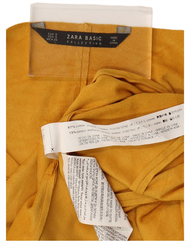 Zara Dame Cardigan Top UK 10 Lille Gul Polyester