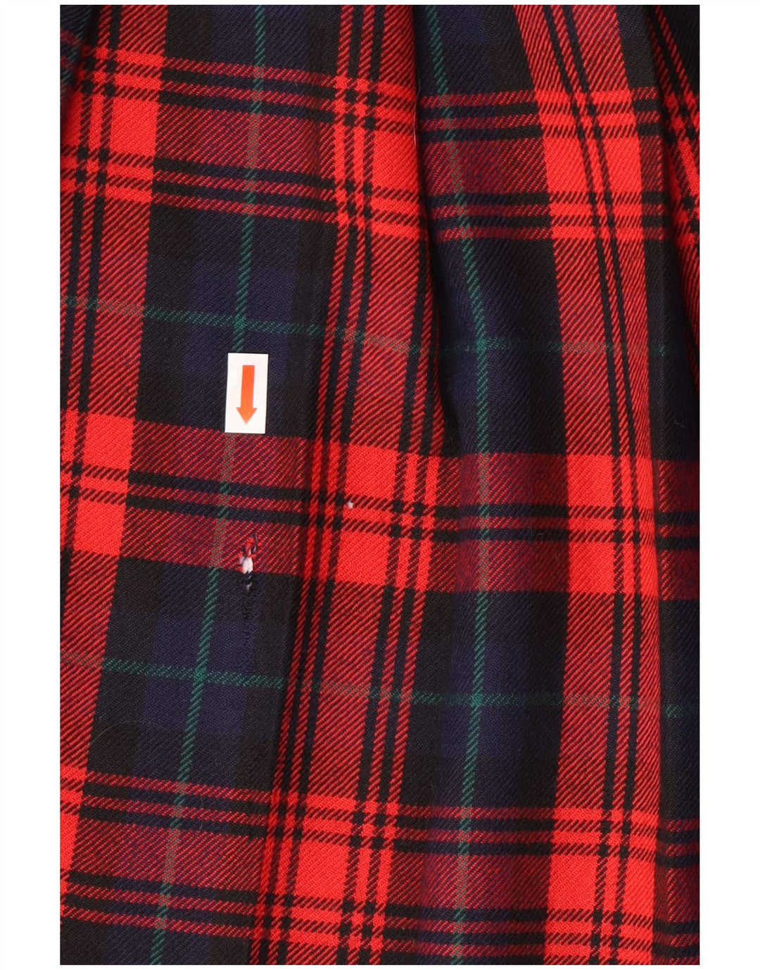 Vintage damekniv plisseret nederdel IT 42 Medium W28 Rødternet Virgin Wool