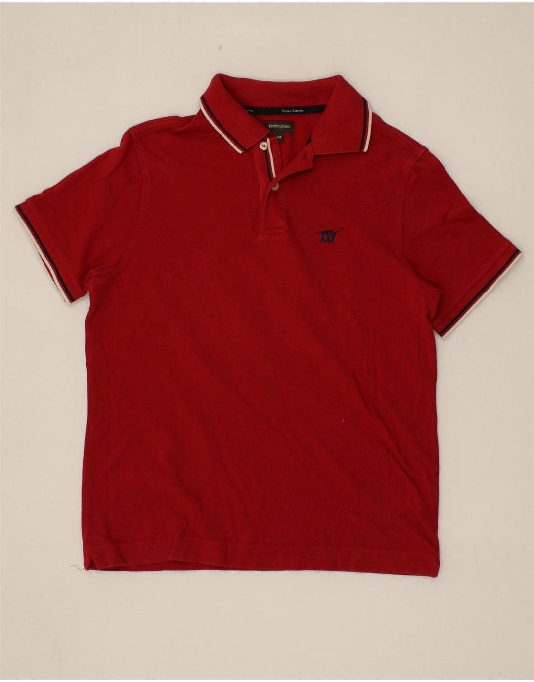 HENRY COTTONS Mens Polo Shirt Medium Red Cotton Vintage Henry Cottons and Second-Hand Henry Cottons from Messina Hembry 