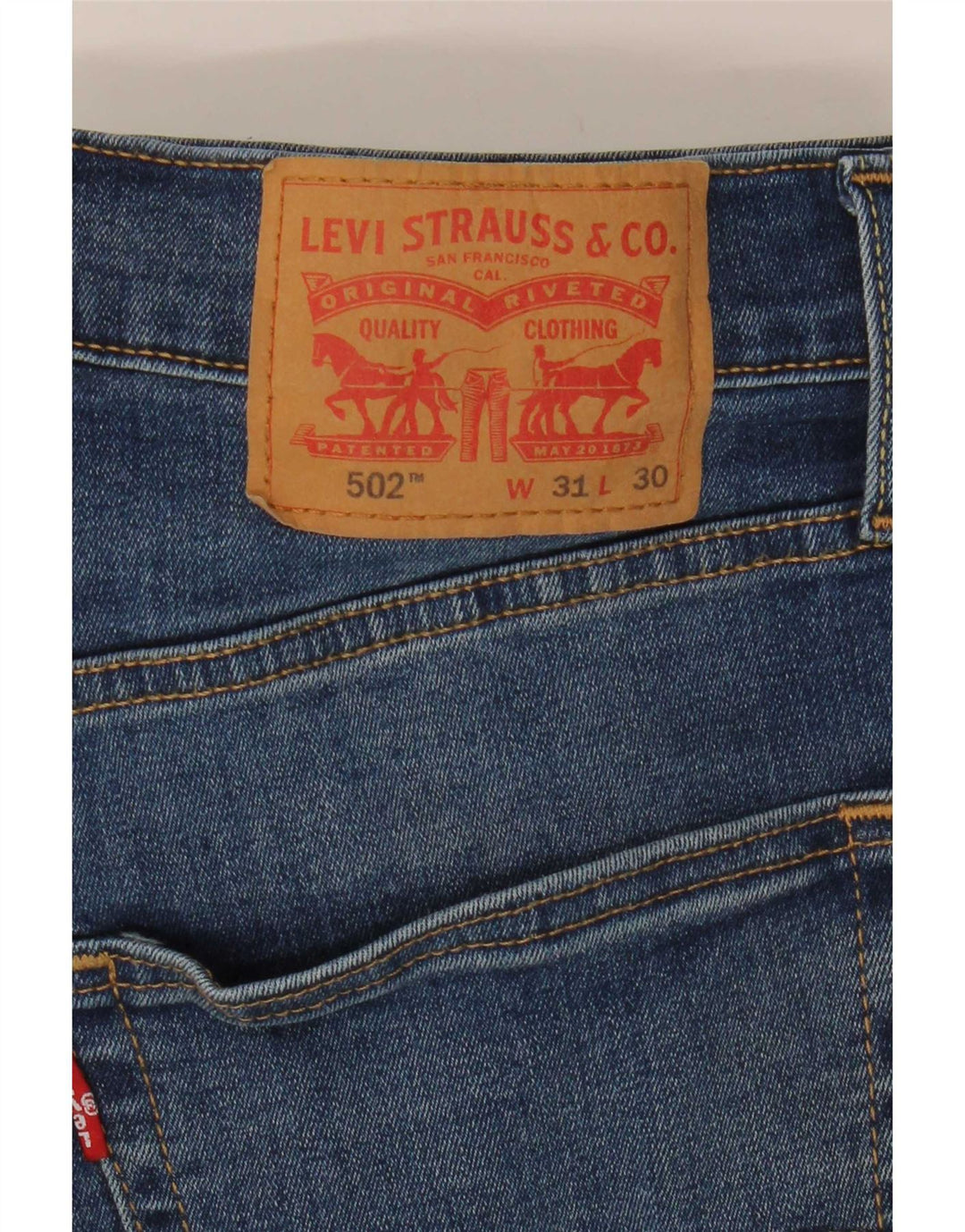 Levi's Herre 502 tilspidsede jeans W31 L30 blå bomuld