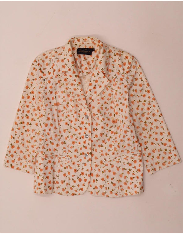 LUISA SPAGNOLI Dame 3-knaps blazerjakke IT 44 Medium White Floral