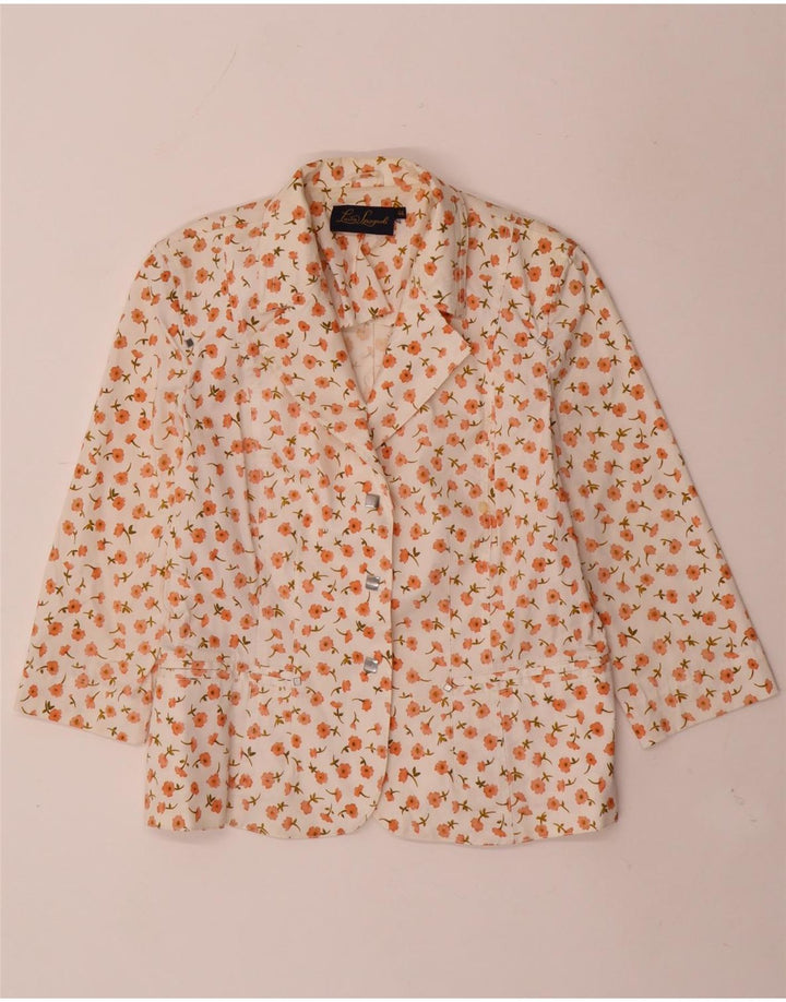 LUISA SPAGNOLI Dame 3-knaps blazerjakke IT 44 Medium White Floral