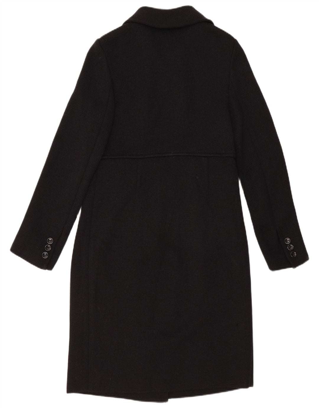 Luisa Spagnoli Dame Dobbeltradet Frakke UK 10 Small Black Virgin Wool