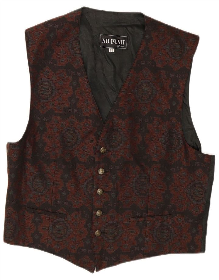 Vintage herrevest IT 50 Medium Brun Ikat Polyester