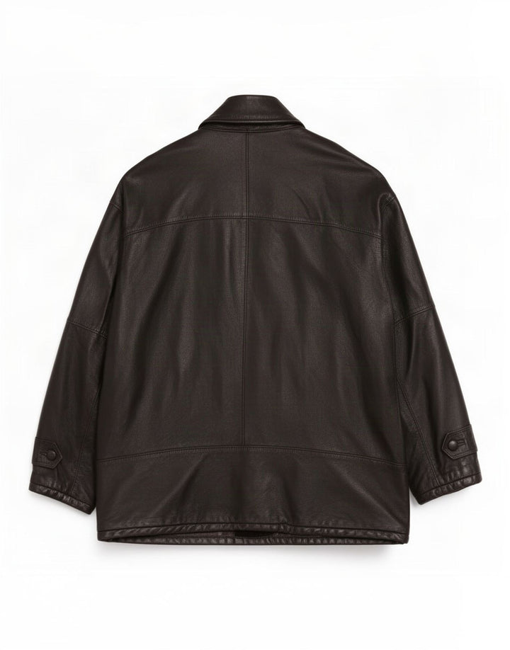 Vintage Herre Læder Windbreaker Jacket UK 36 Small Black