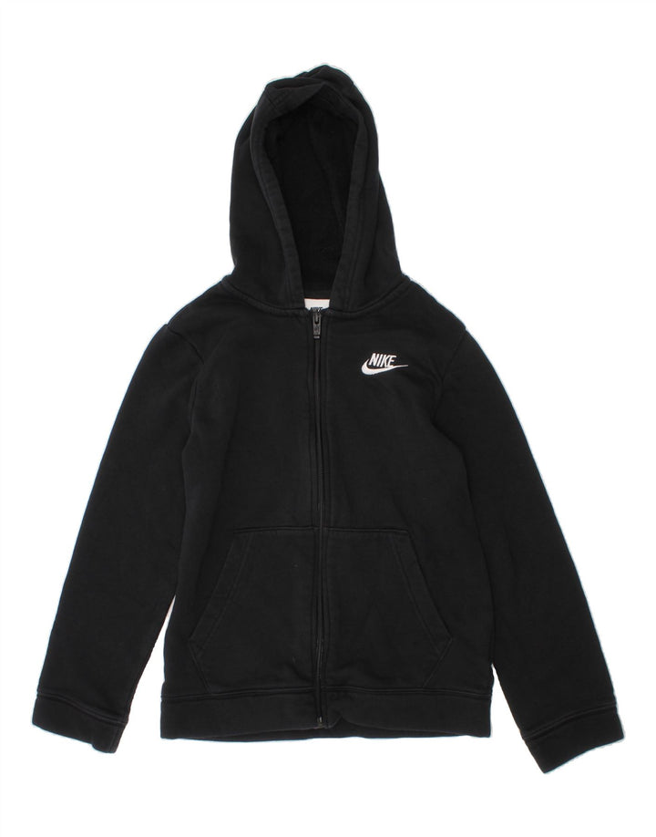 NIKE Boys Zip Hoodie Sweater 10-11 Years Medium Black Cotton Vintage Nike and Second-Hand Nike from Messina Hembry 