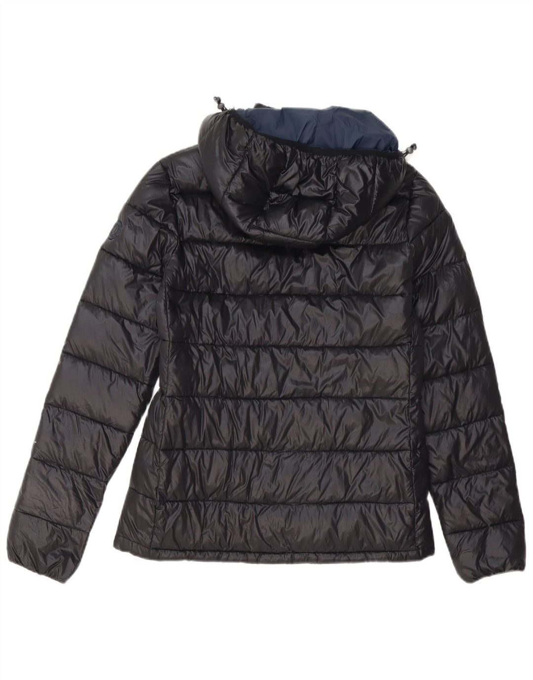 BEDSTE FIRMA Dame hættepolstret jakke UK 14 Medium Sort Polyester