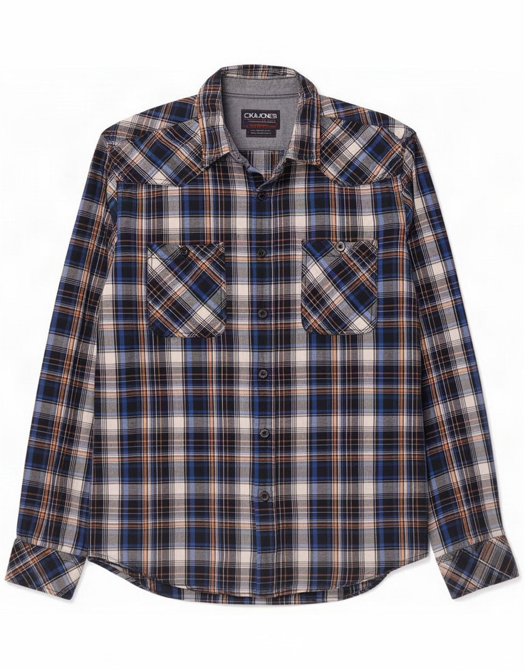 Jack & Jones Grafisk skjorte til mænd Medium Blue Plaid