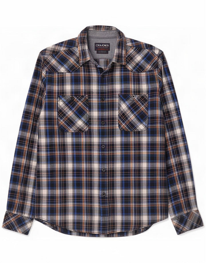 Jack & Jones Grafisk skjorte til mænd Medium Blue Plaid