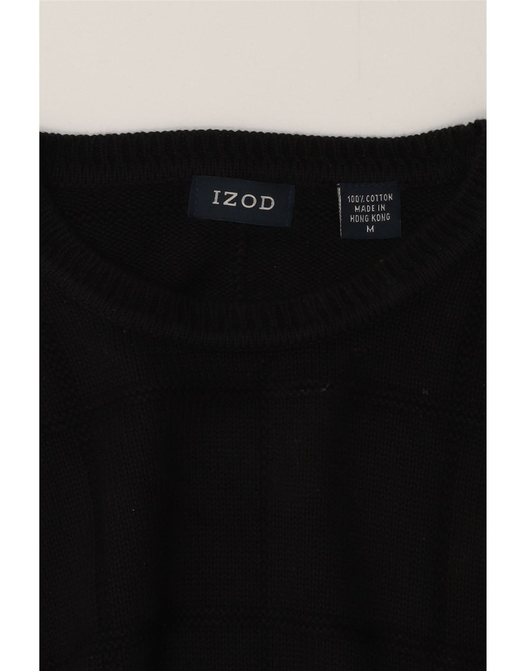 IZOD Herre sweater med rund hals, medium sort bomuld