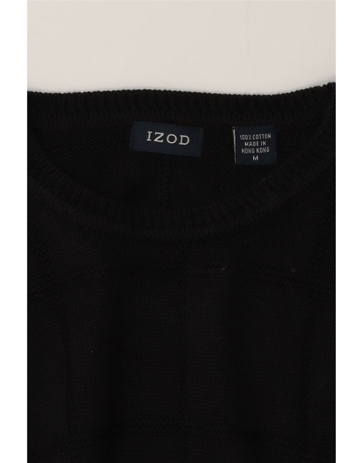 IZOD Herre sweater med rund hals, medium sort bomuld