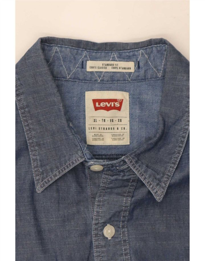 Levi's Herre Standard Fit skjorte XL marineblå
