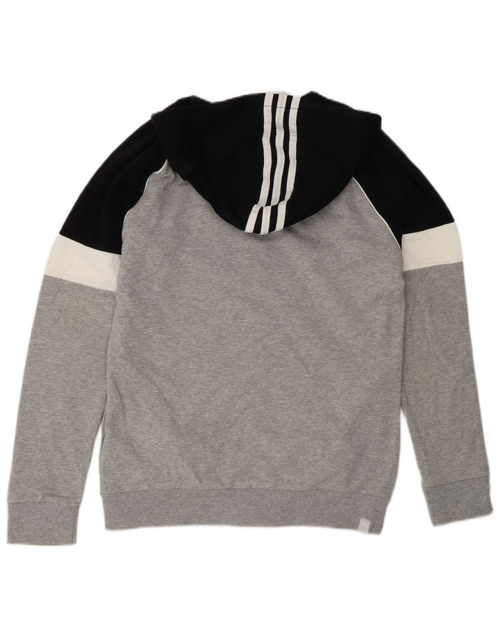 Adidas Hættetrøje med lynlås til mænd mellemgrå Colourblock Bomuld