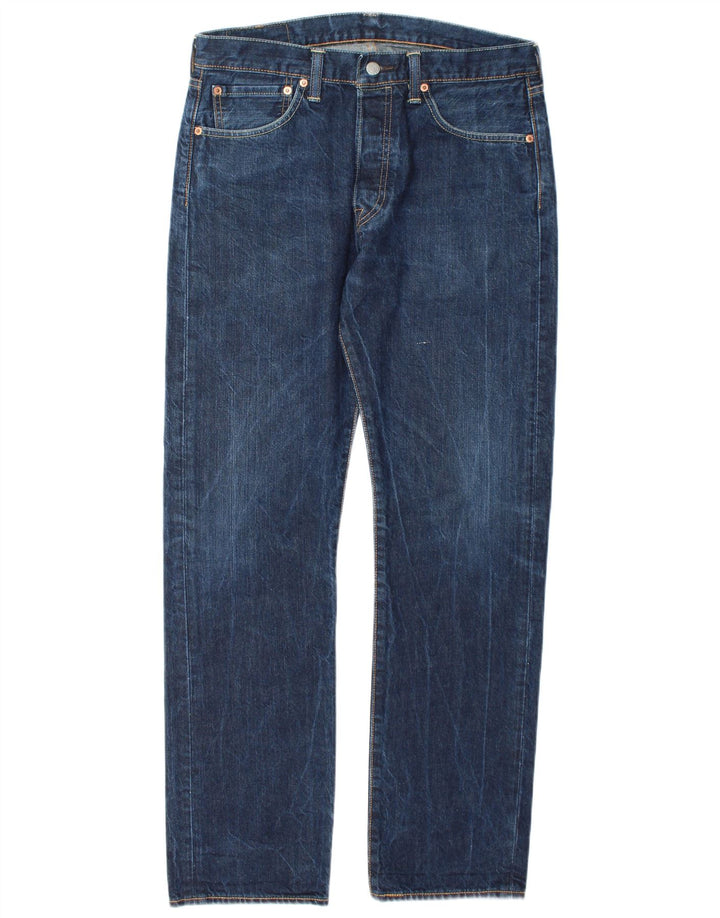 Levi's Herre 501 lige jeans W32 L32 blå bomuld