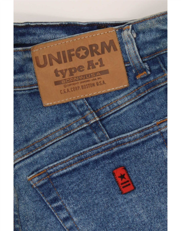 Uniform kvinders højtaljede koniske jeans W26 L29 Blå