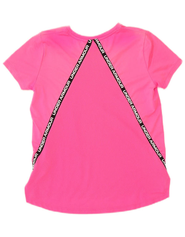 Under Armour Girls Grafisk T-Shirt Top 9-10 år Medium Pink Polyester
