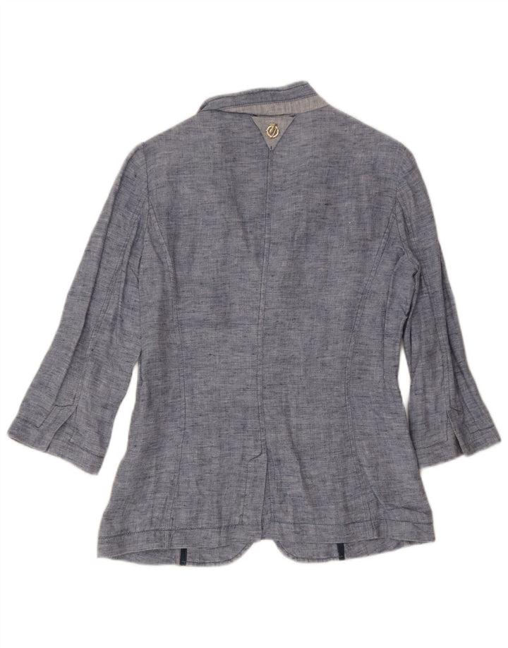 Trussardi Jeans Dame 3-knaps Denim Blazer Jacket UK 10 Small Blue