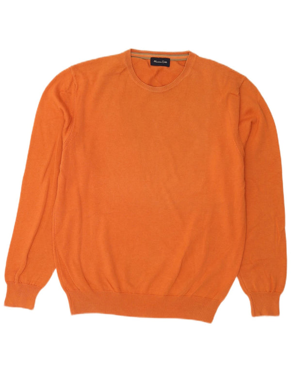 Massimo Dutti Herre Crew Neck sweater Medium Orange Bomuld