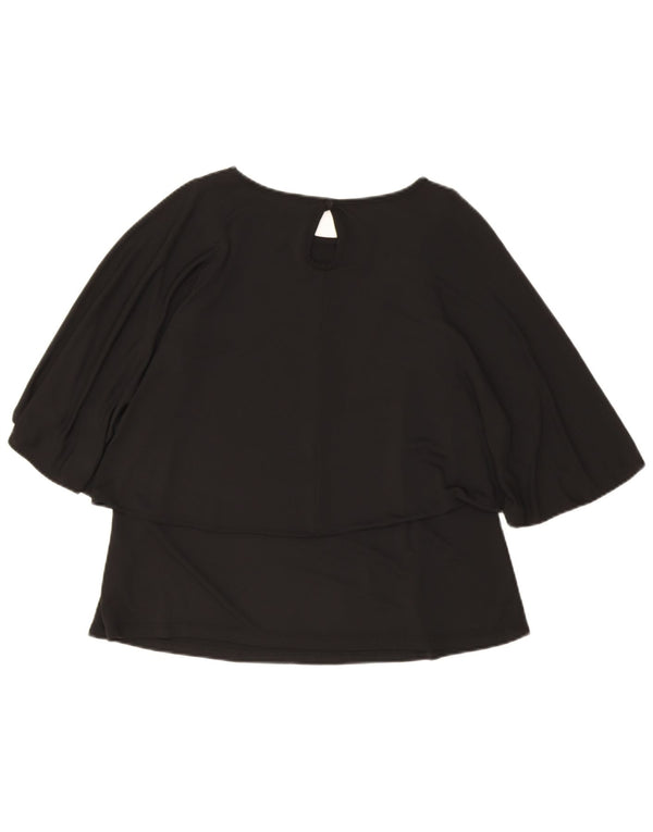 Topshop Dame Batwing Bluse Top UK 10 Small Black Polyester