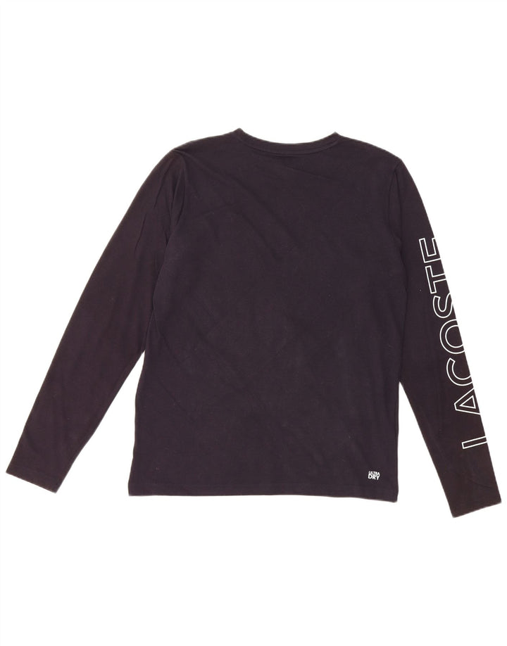 LACOSTE drenge grafisk top langærmet 15-16 år marineblå bomuld