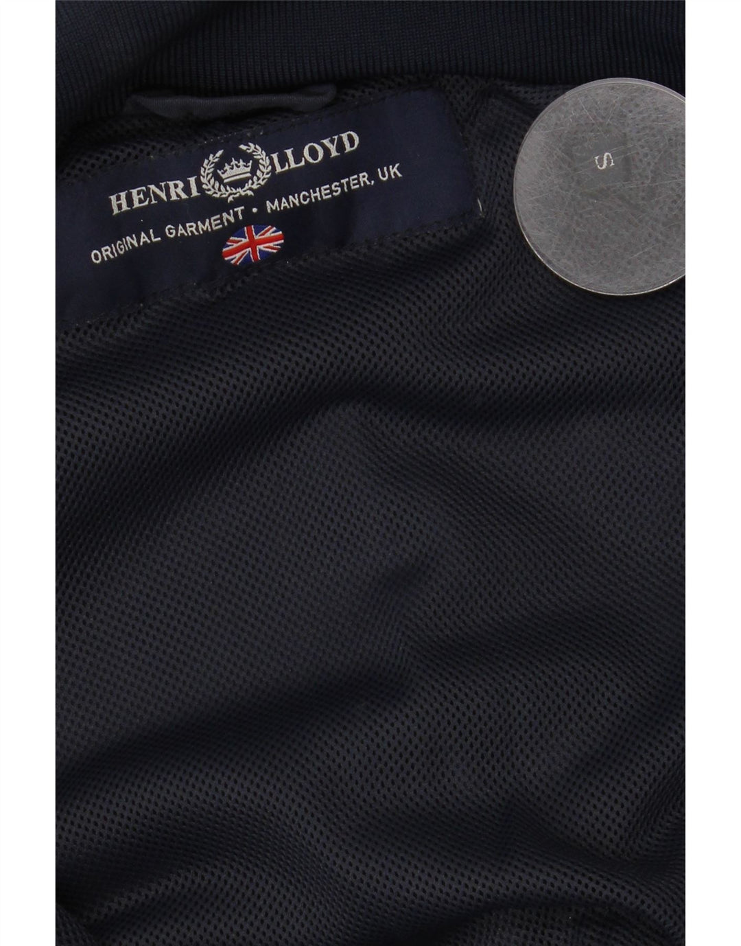 HENRI LLOYD Mens Bomber Jacket UK 36 Small Navy Blue Cotton
