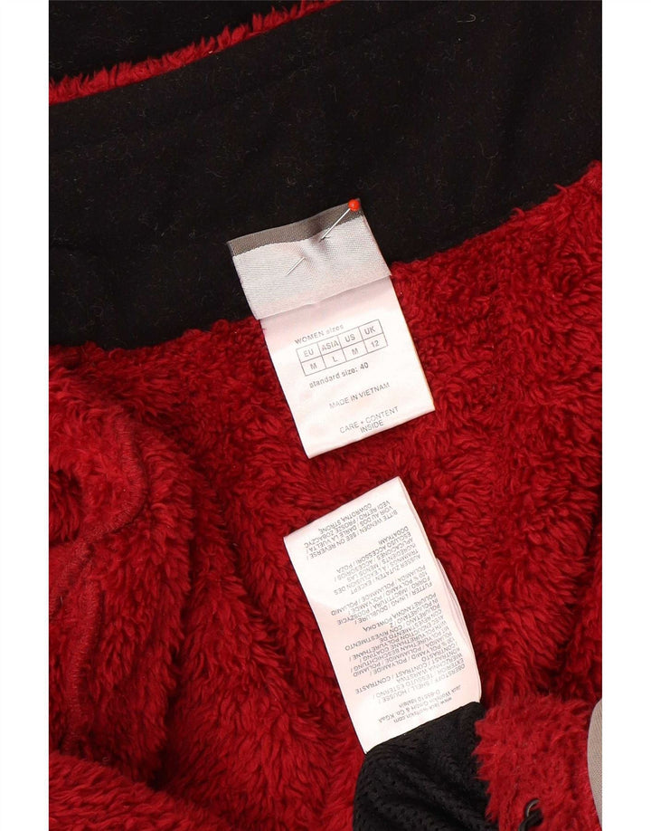 Jack Wolfskin Dame Hooded Windbreaker Jacket UK 12 Medium Red Colourblock