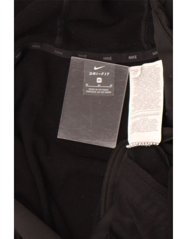 Nike Herre Dri Fit Hættetrøje med lynlås, medium sort polyester