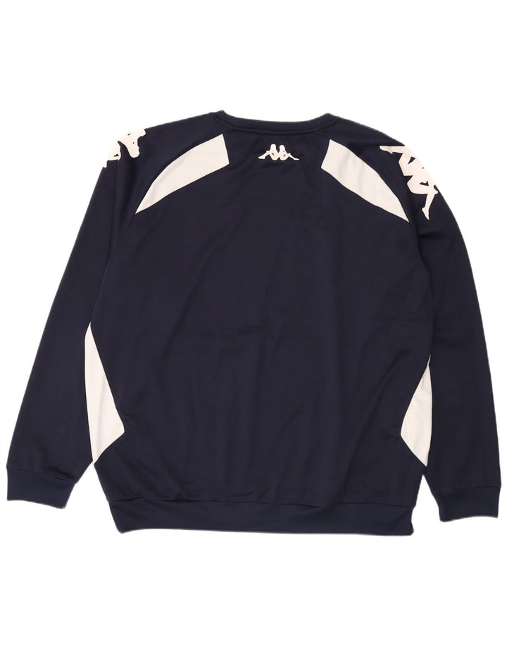 Kappa Herre Sweatshirt Jumper 3XL Navy Blue Colourblock
