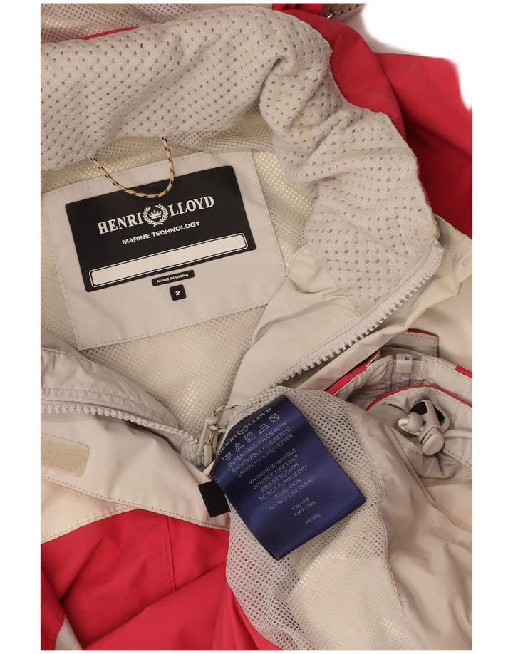 HENRI LLOYD Womens Oversized Hooded Rain Jacket US 2 XS Pink Colourblock