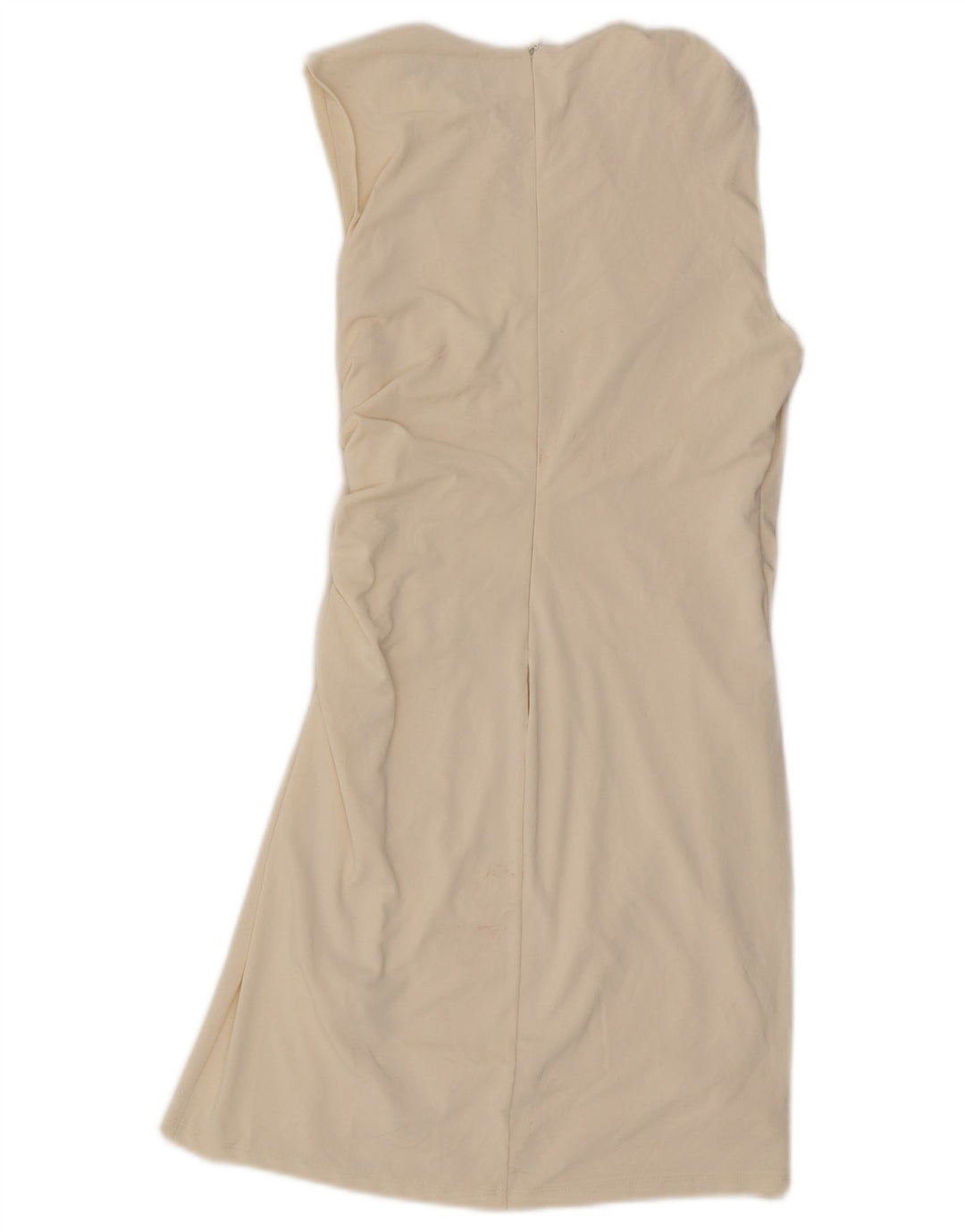 Zara Kvinders Ærmeløs Skede Kjole UK 12 Medium Off White Polyester