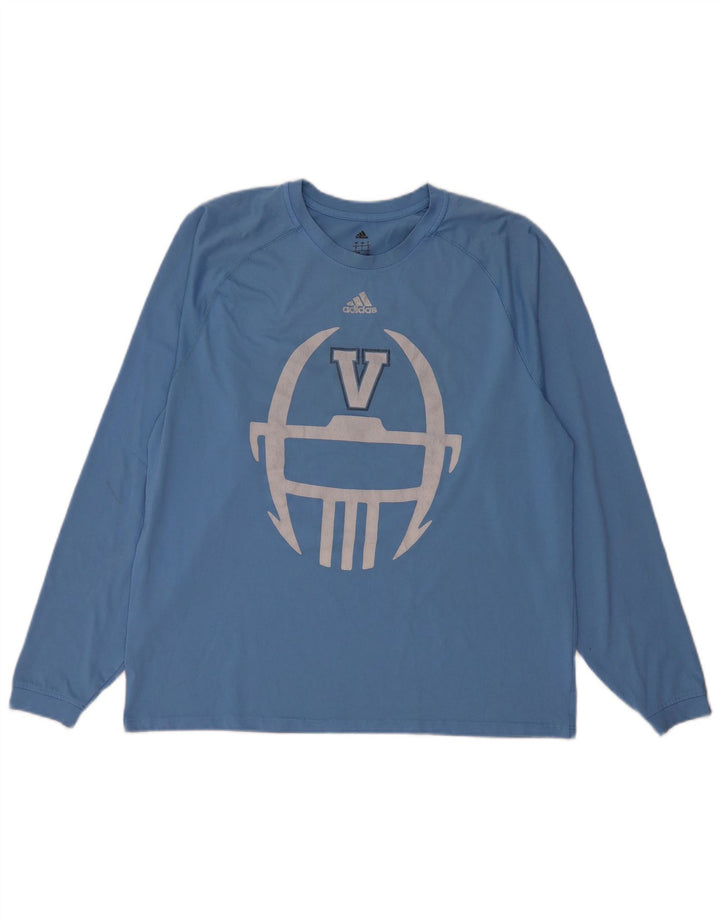 Adidas Herre Villanova Grafisk Top Langærmet Stor Blå Polyester