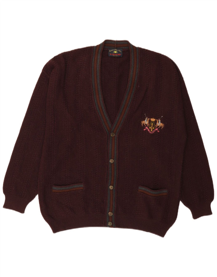 Il Granchio Herre cardigan sweater Medium Bourgogne uld