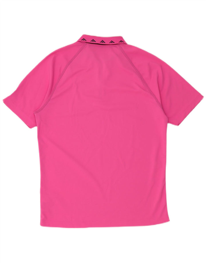 ADIDAS Mens Primegreen Polo Shirt Medium Pink Polyester