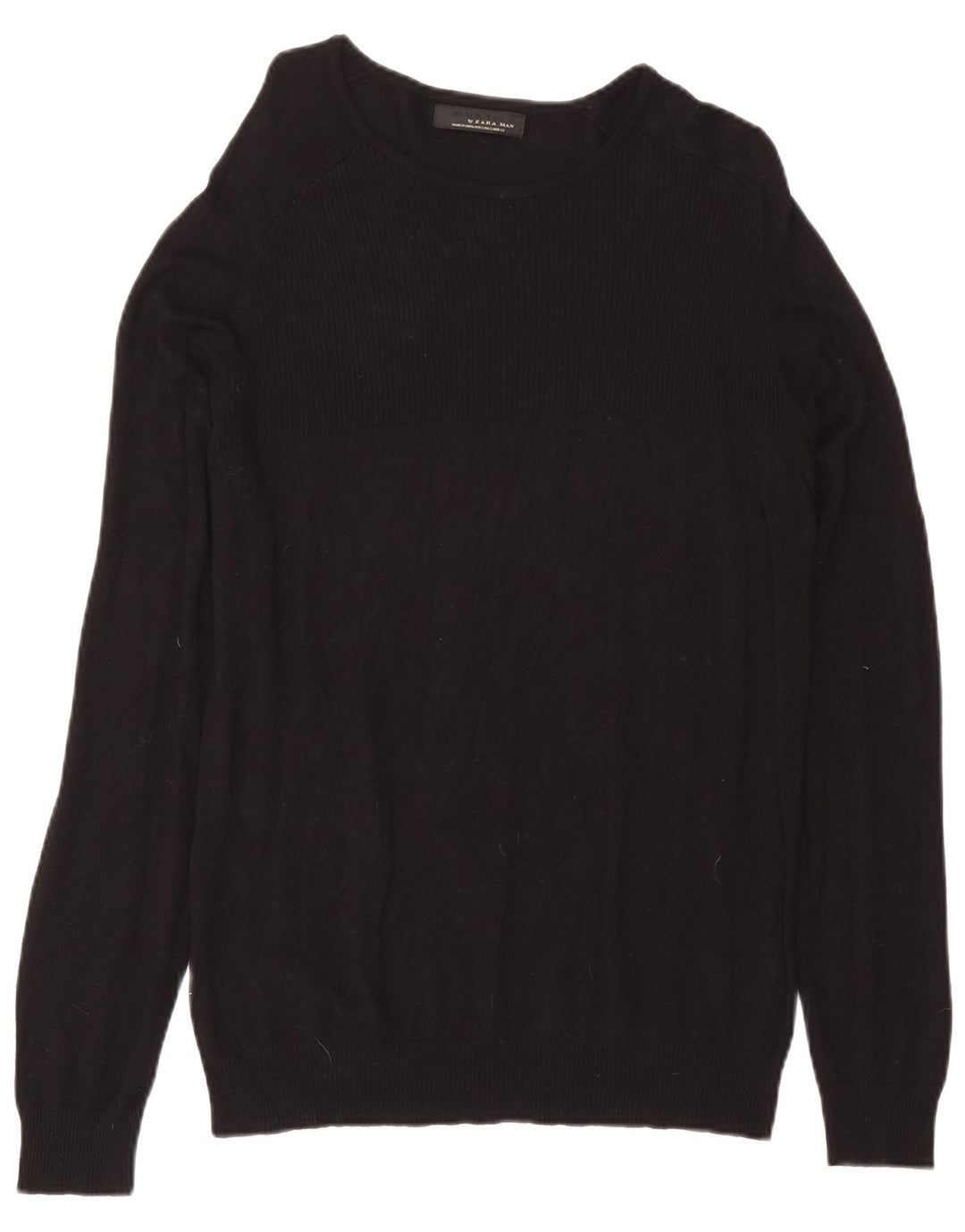 Zara Herre Boat Neck Jumper Sweater Large Sort