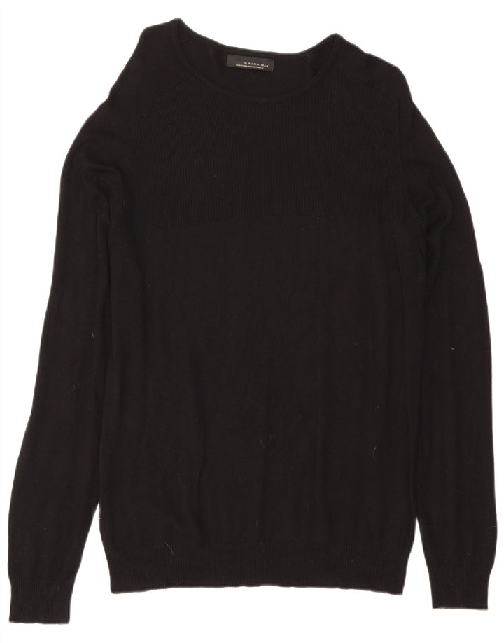 Zara Herre Boat Neck Jumper Sweater Large Sort