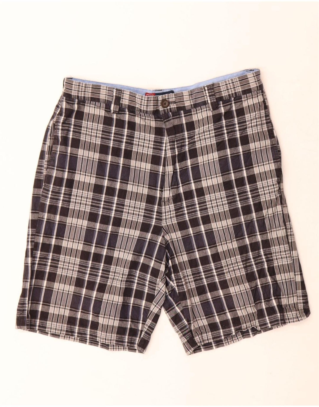 Chaps Herre Chino Shorts W30 Medium Navy Blue Check